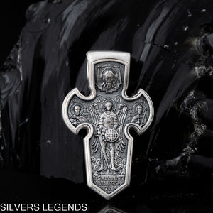 Archangel Michael pendant, Sterling silver 925 Archangel Michael men’s pendant with or without silver chain necklace, Religious Locket Archangel Guardian is perfect gift for him. Silver Men’s Cross "Archangel Michael and Crucifixion" is handmade religious archangel jewelry and it’s double-sided, with original unique design and amazing art work. This Vintage Pendant is with technique-filled miniature relief. Check ot other men's jewelry at silverslegends.com