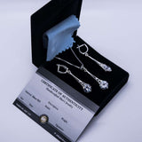 Sterling Silver 925 dangling teardrop-shaped set of pendant, necklace and earrings made with shining light blue zircon stylish design. Elegant silver jewelry female set, made with shining zircon, perfect choice as a fancy gift to your girlfriend, wife, mom, or female friends at Easter, anniversary, engagement, party, meeting, dating, wedding or usual wear. Hypoallergenic sterling silver necklace set, allergy-free. Check out other elegant jewelry for women at silverslegends.com...