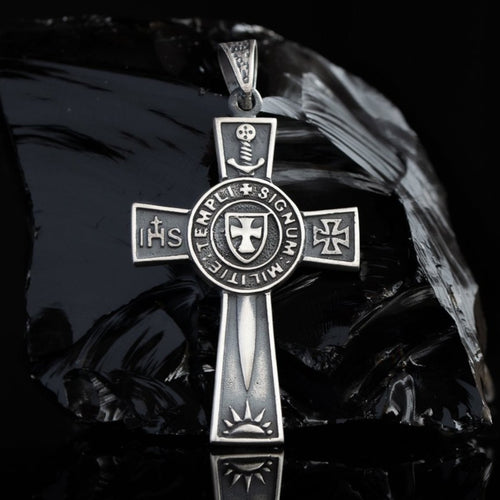 Silver oxidized cross pendant 