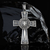 Silver oxidized cross pendant "Knights Templar Signum Militie" handmade,  Unique Knights Templar Cross Pendant, Templar pendant with sword, Crusader pendant, Masonic pendant, Templar seal